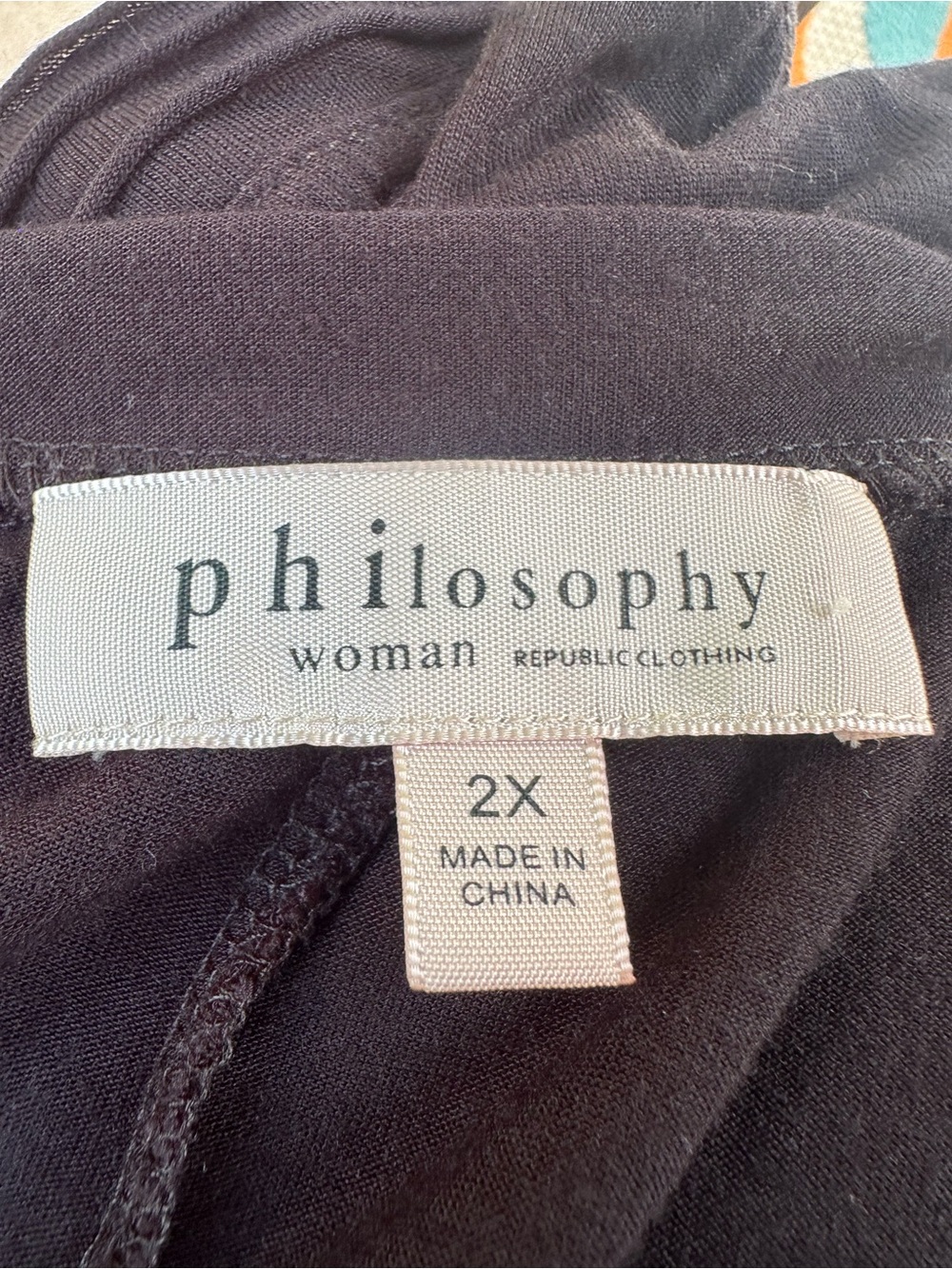 Philosophy Basic Scoop Neck Women's Top - Black 1x - Picture 4 of 6
